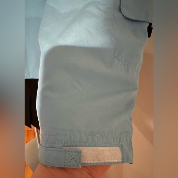 Reebok Blue Softshell Windbreaker 1/4 Zip Hoodie Jacket White Side Panels Sz M - Picture 3 of 15